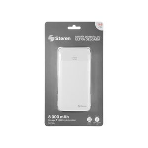 Power Bank de 8,000 mAh con 2 salidas USB y display MOV-1085 BLANCO