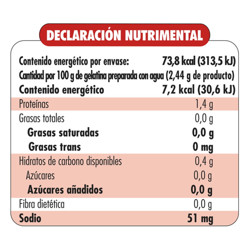 Polvo para preparar gelatina Jello sabor arándano cero azúcar 25 g