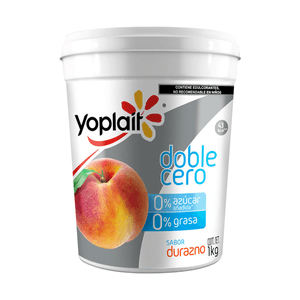 Yogurt Doble Cero Durazno 1 kg Yogurt Bio 4 Natural Pack con 4 pz