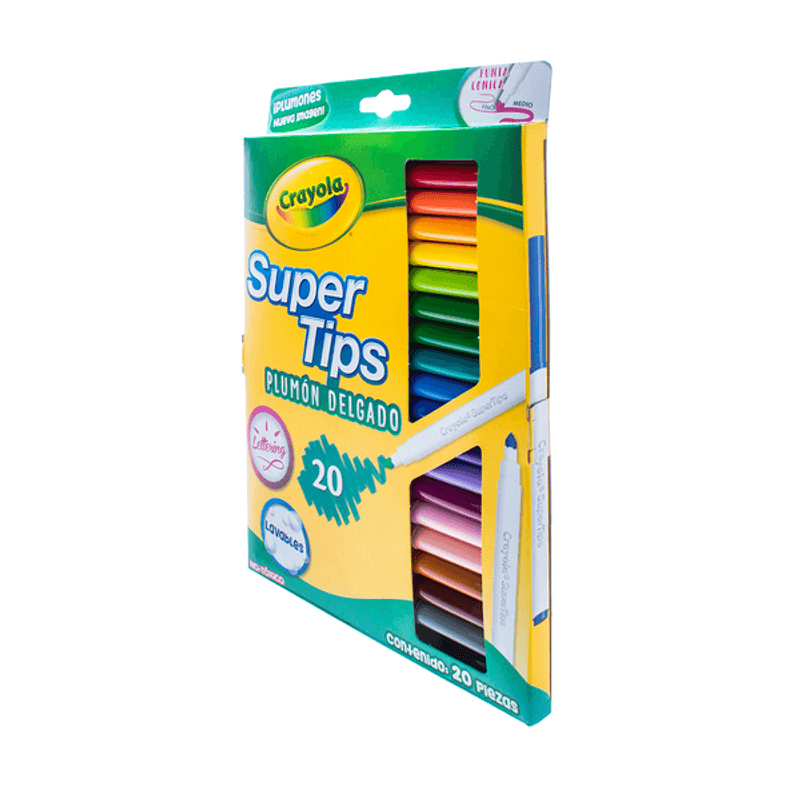 Crayola Juego de rotuladores Super Tips, lavables, colores surtidos, juego  de arte para niños, 100 unidades