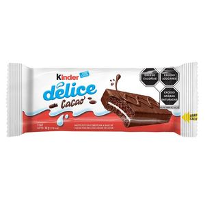 Pastelito Kinder Delice Cobertura a Base de Cacao con Relleno a Base de Leche 39 g