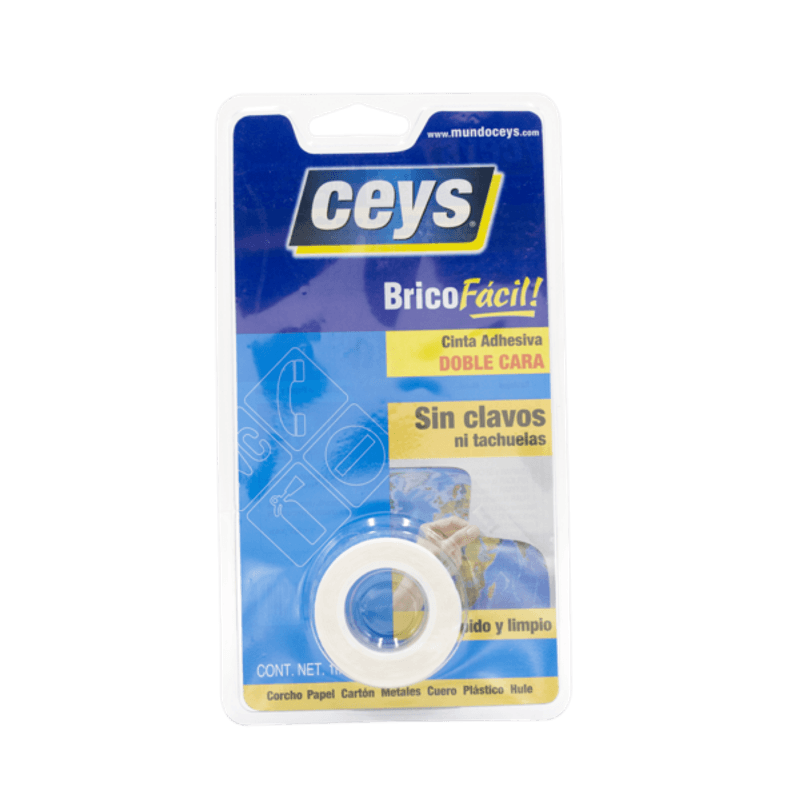 Ceys Cinta adhesiva multimaterial de doble cara, 0.098 x 0.748 in :  Productos de Oficina 