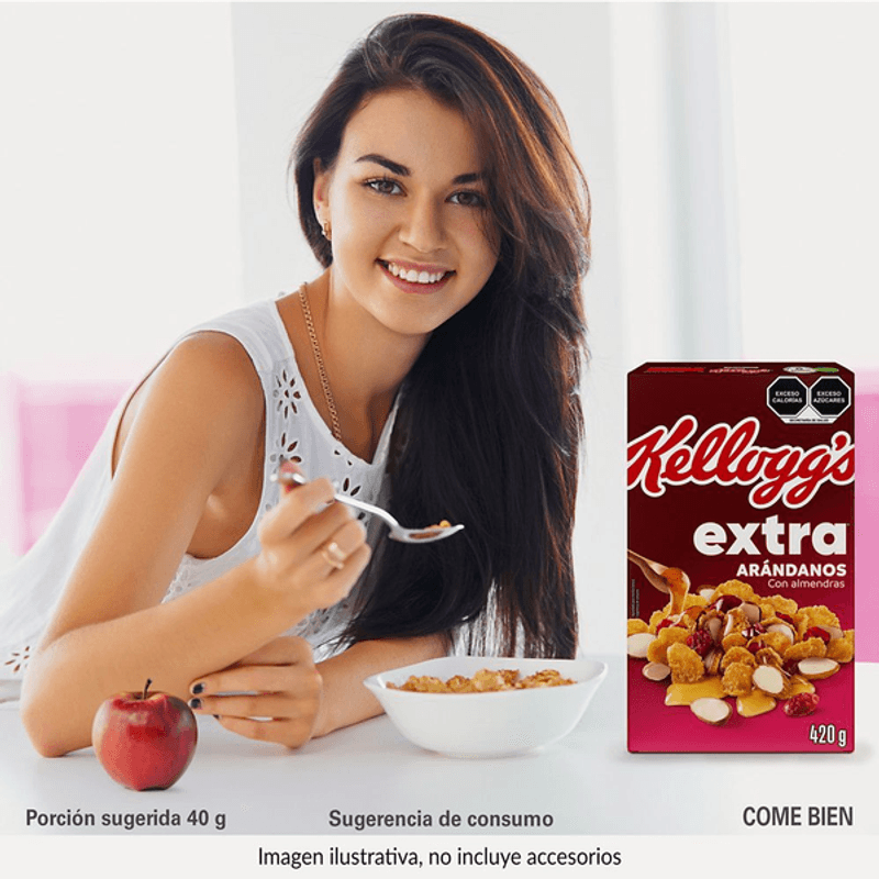 Cereal Kellogg's Extra sabor a coco mezclado con almendras rebanadas de 420  g