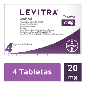 Levitra 20 Mg 4 Tab Vardenafilo 4 Pz