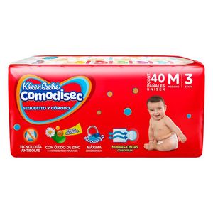 Pañal para Bebé KleenBebé Comodisec Etapa 3 Mediano Unisex para 7-10 kg con 38 pz