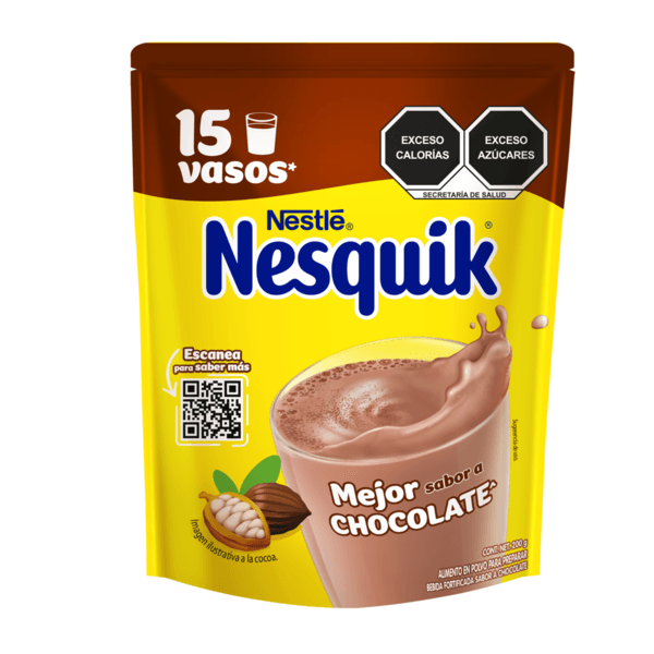 Saborizante para leche Nesquik Chocolate Sin Azúcar Añadida Tarro 350g
