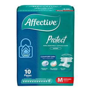 Affective Protect Pañal para Adulto Talla Mediana con 10 pz