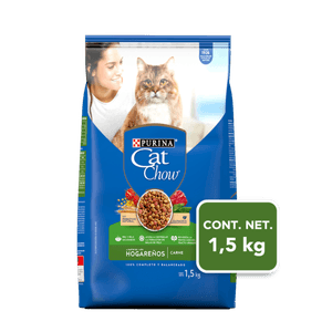 Purina Cat Chow Defense Plus Hogareños Alimento Seco para Gatos Adultos Sabor Carne Bulto de 1.5 kg