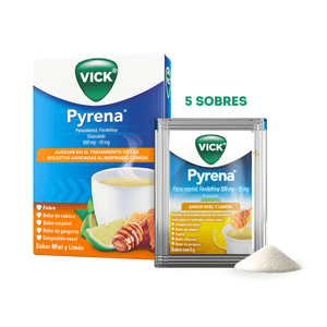 Vick Pyrena Te Antigripal Miel Y Limon con 5 pz