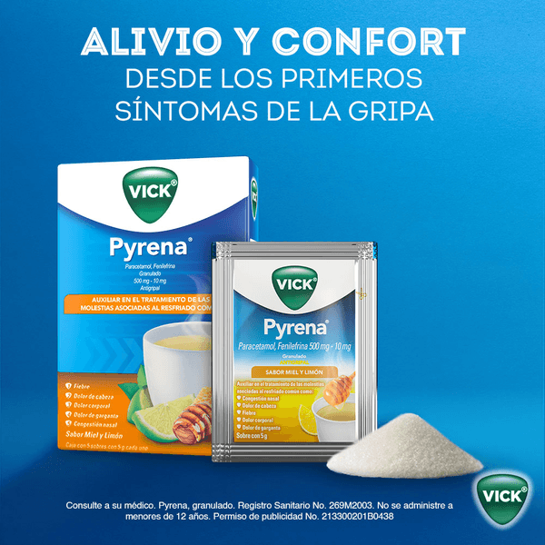 Vick Pyrena Te Antigripal Miel Y Limon con 5 pz Mi Tienda del Ahorro