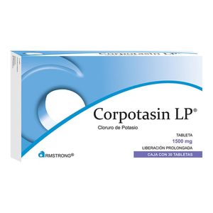 Corpotasin LP caja con 30 tabletas de 1500 mg c/u