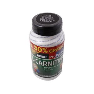 Suplemento Alimenticio en Cápsulas L-Carnitina 30 Pz