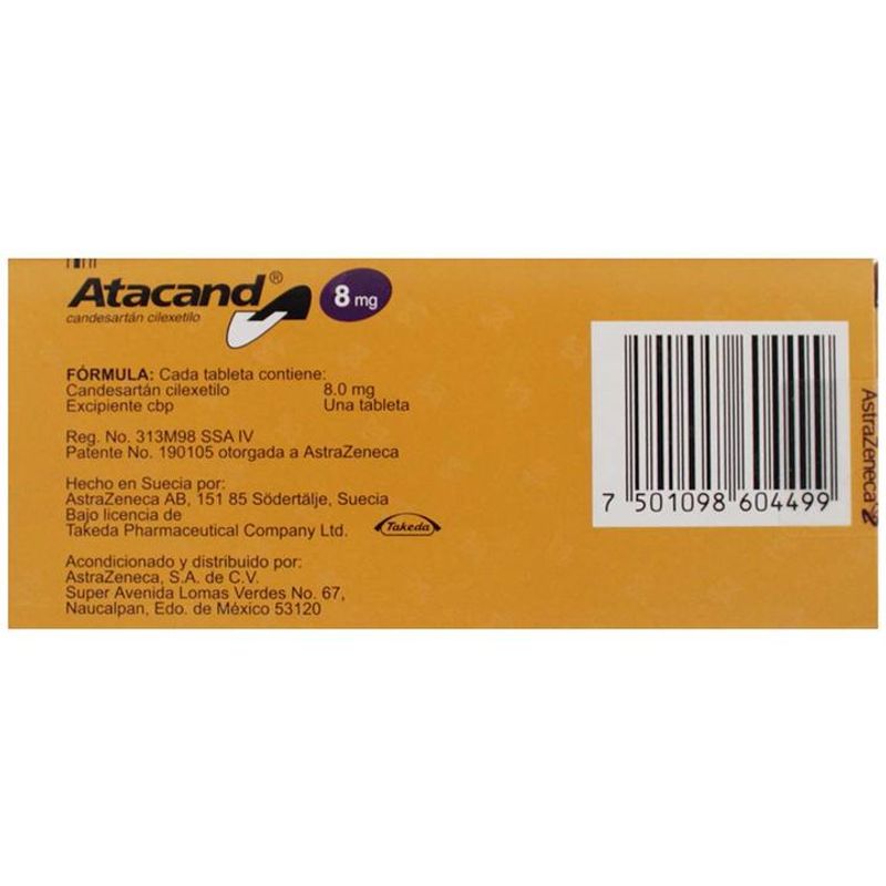 Astra Zeneca Atacand 8 Mg 14 Tab Candesartan, Cile - H-E-B México