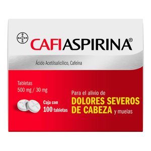 Bayer Cafiaspirina Analgesico 500 Mg/ 30 Mg con 100 pz