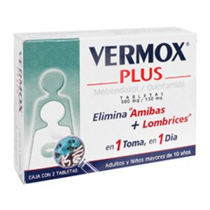 Vermox-Plus 300/150mg Tabletas 2 Pz