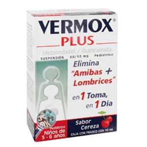 Vermox-Plus 60/10mg Suspension 10 Ml