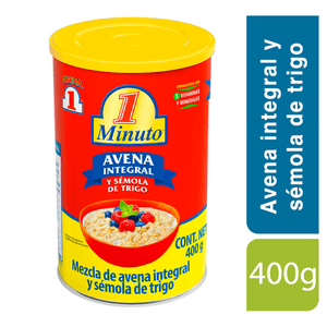 Avena Integral 1 Minuto Sin Azúcar 400 Gr