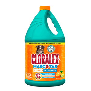 Cloralex Limpiador Mascotas Desinfectante de Áreas 3.75 L Funstyle Correa para Perro Chico con Dibujo 1pz