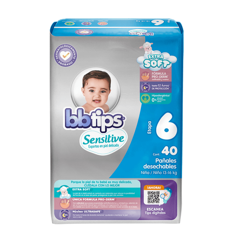 Pañal Bbtips Sensitive Talla 7 40 pañales