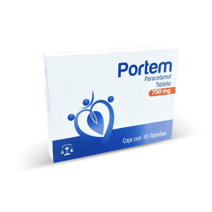 Portem 750 Mg  10 Tab Paracetamol Gen 10 Pz