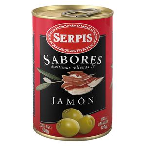 Aceitunas Rellenas de Jamon Serrano en Lata 300 Gr