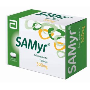 Samyr 500 Mg 40 Comprimidos Ademetionina 40 Pz