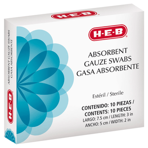 Gasa Absorbente 7.5x5 Esteril 10 pz