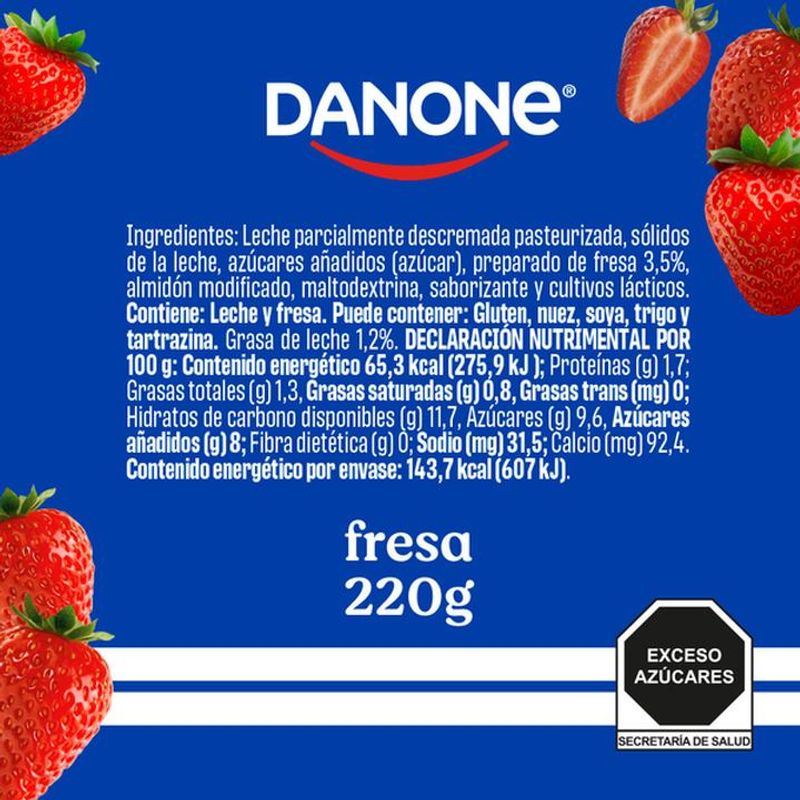 Yoghurt bebible Danone fresa 220 g