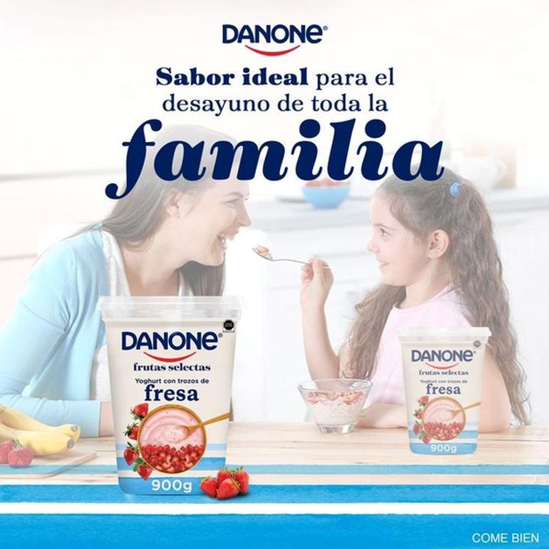 Yoghurt Danone frutas selectas con trozos de fresa y moras 900 g