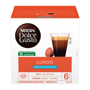 Café en Cápsula Dolce Gusto Lungo Descafeinado 16 96 Gr