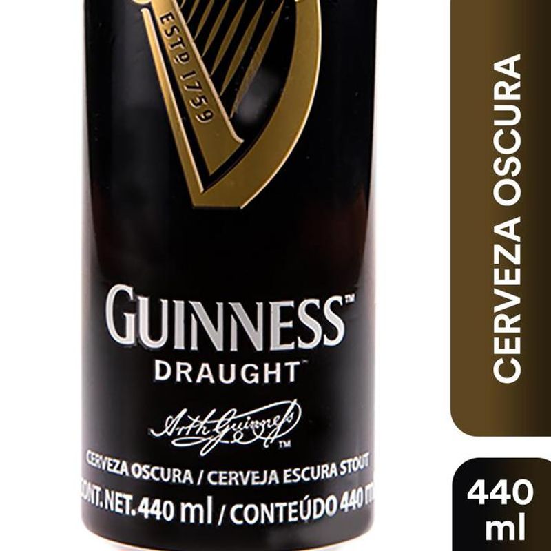 Cerveza oscura Guinness draught lata de 440 ml