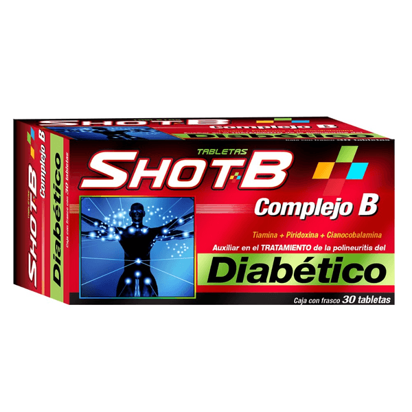 Genomma Shot-B Diabetic Tabletas 30 Pz - Mi Tienda Del Ahorro