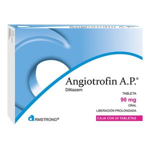 Angiotrofin A.P. caja con 20 tabletas de Liberación Prolongada de 90 mg c/u