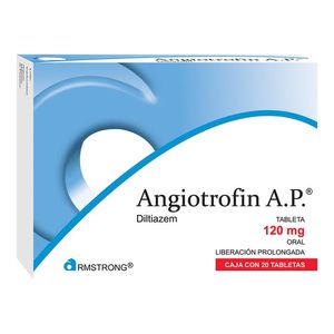 Angiotrofin A.P. caja con 20 tabletas de Liberación Prolongada de 120 mg c/u