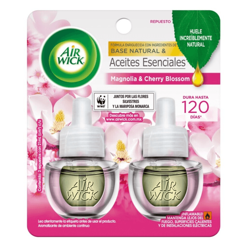 Difusor eléctrico Air Wick y repuesto magnolia y cherry blossom 21