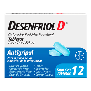 Bayer Desenfriol D Antigripal 500 Mg 12 pz