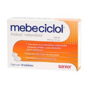 Mebeciclol 60/300 Mg 18 Tab Tinidazol, Mebendazol 18 Pz