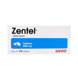 Zentel 200 Mg 10 Tab Albendazol 10 Pz