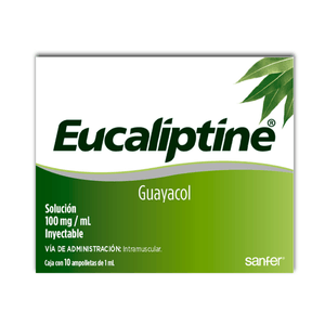 Eucaliptine 100mg/Ml Sol. Iny, C/10 Ampo Guayacol 10 Pz