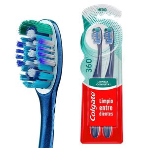 Colgate 360° Cepillo de Dientes Deep Clean con 2 pz