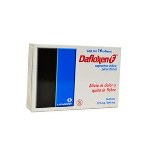 Dafloxen-F 275/300mg Tab 16 Naproxeno, Paracetamol 16 Pz