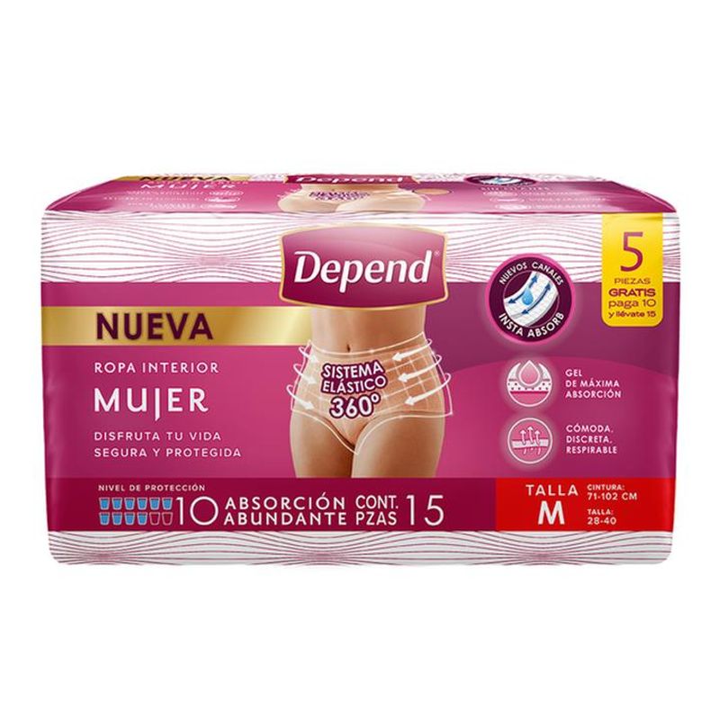 Depend Ropa Interior Mujer Mediana con 10 pz - Mi Tienda del Ahorro