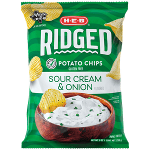 HEB Papas Fritas Ridged Sabor Crema Cebolla 255 g