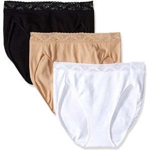 Panty Frances Encaje T.6 Paq.3 Bco/Ngo/Nude 3 Pz