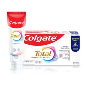 Pasta Dental Colgate Total Clean Mint Prevención Activa 2 Pack de 100 ml