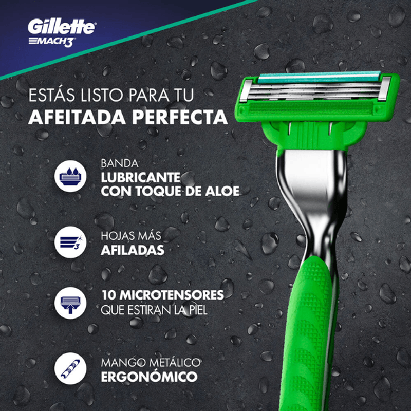 Máquina de Afeitar Gillette Mach3 Sensitive Aloe Vera 1 Unidades, Productos