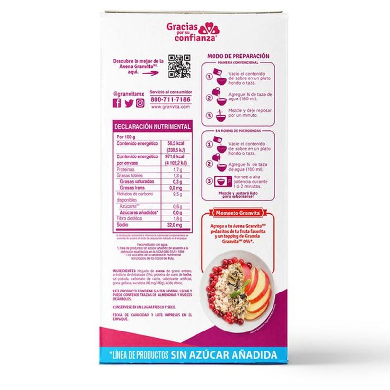 Granvita Avena Integral 1 Minuto 300 g - H-E-B México