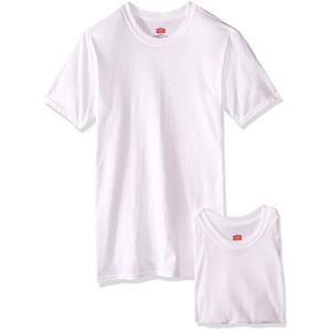 Playera Cuello Redondo Caballero Ch Paq.2 Blanco 2 Pz