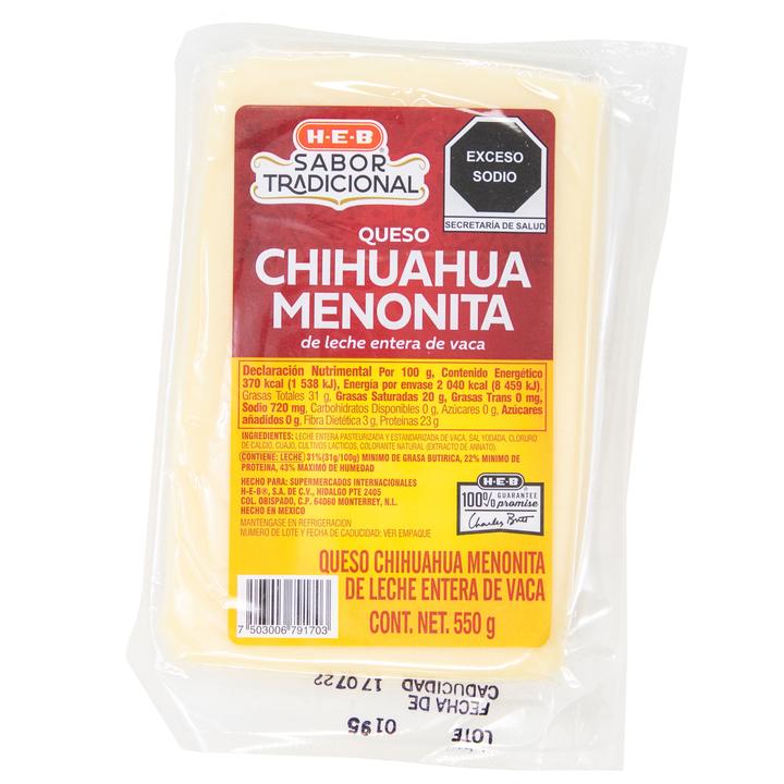 Queso Chihuahua Menonita Sabor Tradicional Heb 550 G H E B México 2230