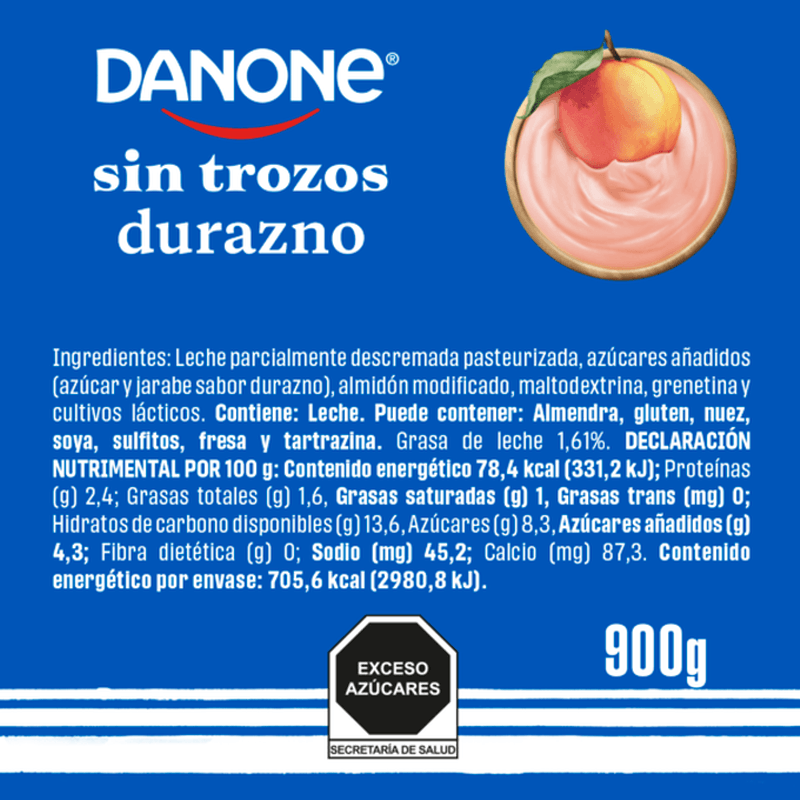 Yogur Batido Durazno Danone